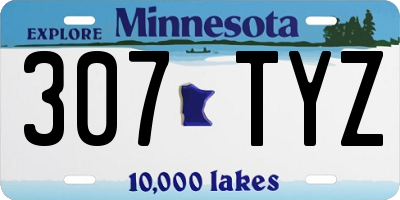 MN license plate 307TYZ