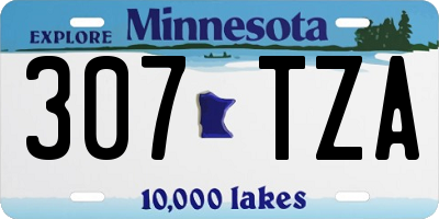 MN license plate 307TZA