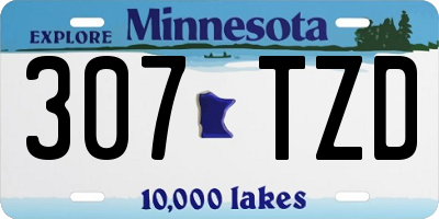 MN license plate 307TZD