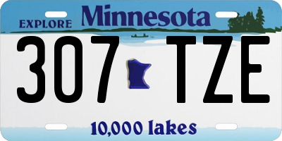 MN license plate 307TZE