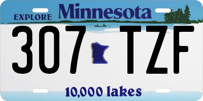 MN license plate 307TZF