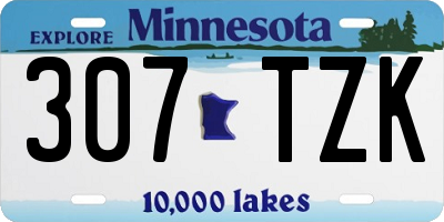 MN license plate 307TZK