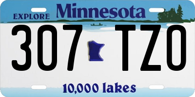 MN license plate 307TZO