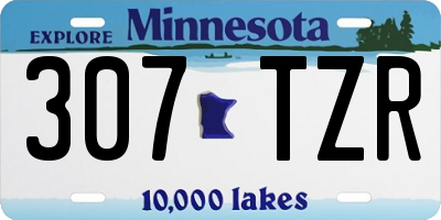 MN license plate 307TZR