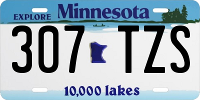MN license plate 307TZS