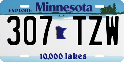 MN license plate 307TZW