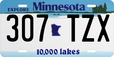 MN license plate 307TZX