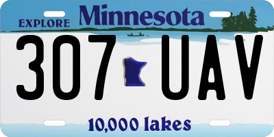 MN license plate 307UAV