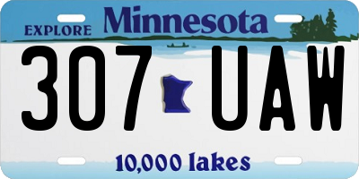 MN license plate 307UAW