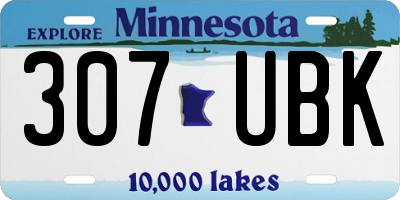 MN license plate 307UBK