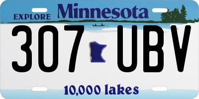MN license plate 307UBV