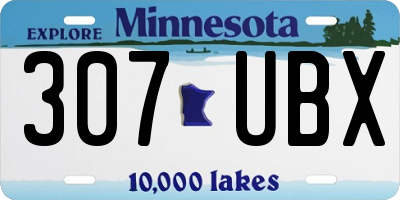 MN license plate 307UBX