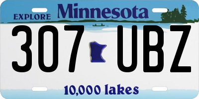 MN license plate 307UBZ