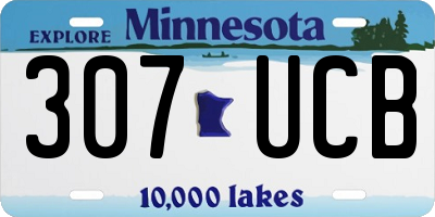 MN license plate 307UCB