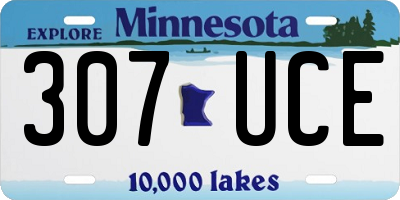 MN license plate 307UCE