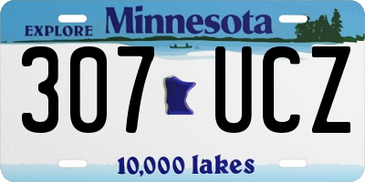 MN license plate 307UCZ