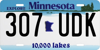 MN license plate 307UDK