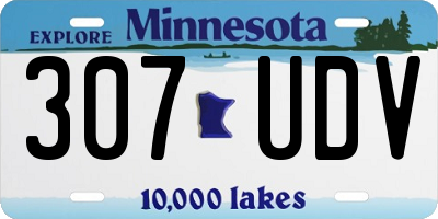 MN license plate 307UDV