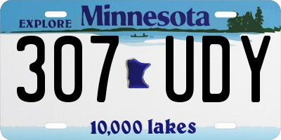 MN license plate 307UDY