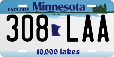 MN license plate 308LAA