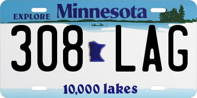 MN license plate 308LAG