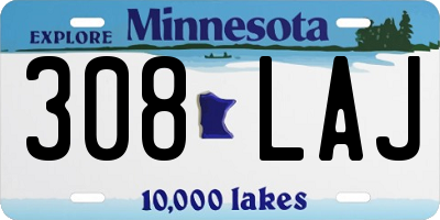 MN license plate 308LAJ