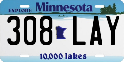 MN license plate 308LAY