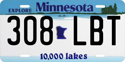 MN license plate 308LBT
