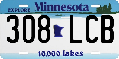 MN license plate 308LCB