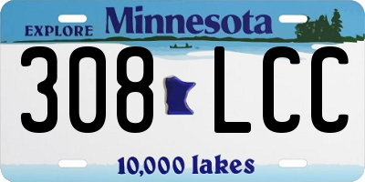 MN license plate 308LCC