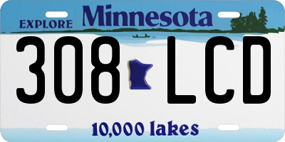 MN license plate 308LCD