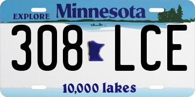 MN license plate 308LCE