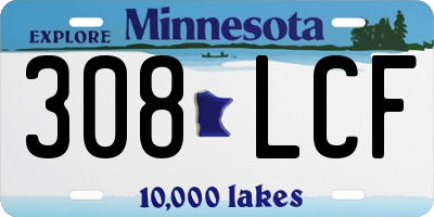 MN license plate 308LCF