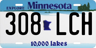MN license plate 308LCH