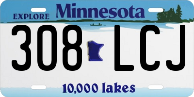 MN license plate 308LCJ