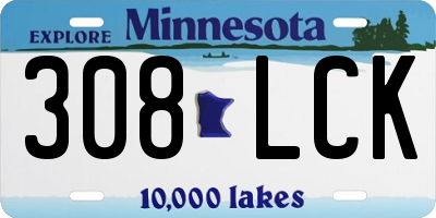 MN license plate 308LCK
