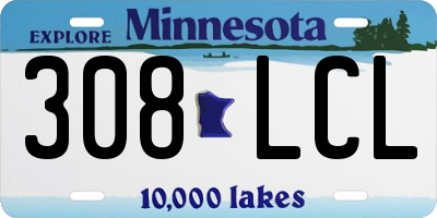 MN license plate 308LCL