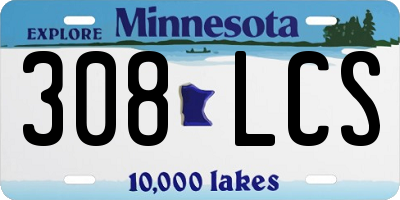 MN license plate 308LCS