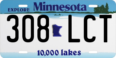 MN license plate 308LCT