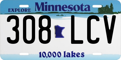 MN license plate 308LCV