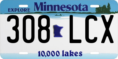 MN license plate 308LCX