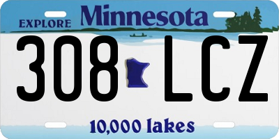 MN license plate 308LCZ