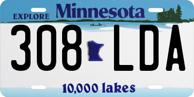 MN license plate 308LDA