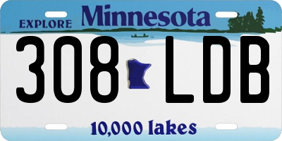 MN license plate 308LDB
