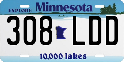 MN license plate 308LDD