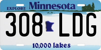 MN license plate 308LDG