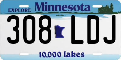 MN license plate 308LDJ
