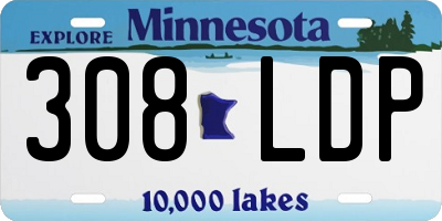 MN license plate 308LDP
