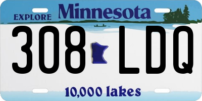 MN license plate 308LDQ