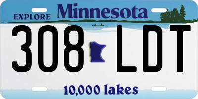 MN license plate 308LDT